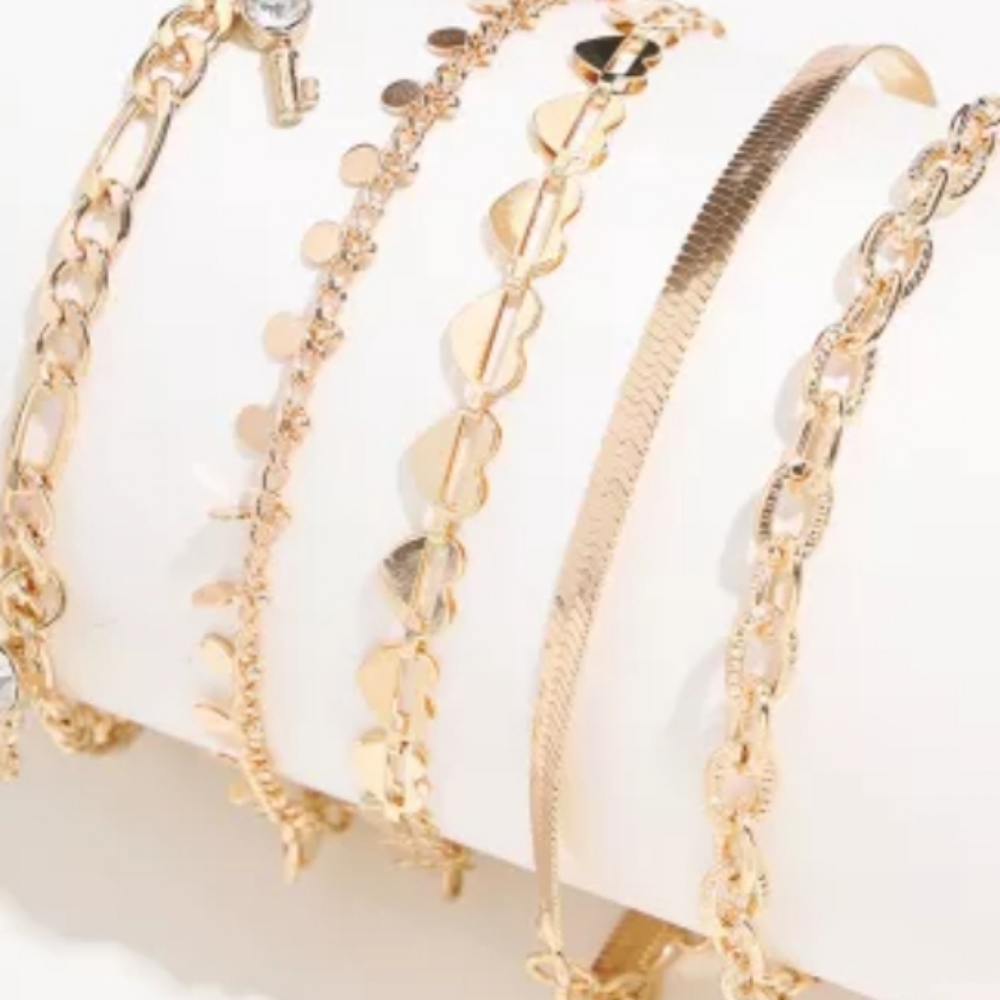 🌼🎉HP🎉New boutique 5 piece anklet set - Picture 2 of 10